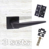 Three Pack Forme Foglia Designer Lever on Minimal Square Rose - Matt Black