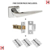 Foglia Forme Designer Fire Lever on Minimal Square Rose - Polished Chrome Handle Pack