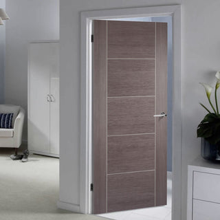 Image: Laminate Vancouver Medium Grey Fire Door - 1/2 Hour Fire Rated - Prefinished