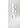 Contemporary Lightly Grained Internal PVC Door Pair - Forfar Abstract Clear Glass