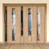 Bespoke Thruslide Forli Oak Glazed 3 Door Wardrobe and Frame Kit - Aluminium Inlay - Prefinished