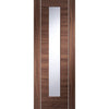 Forli Walnut Flush Absolute Evokit Pocket Door - Clear Glass - Aluminium Inlay - Prefinished