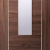 Bespoke Thruslide Forli Walnut Glazed - 3 Sliding Doors and Frame Kit - Aluminium Inlay - Prefinished