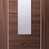 Bespoke Thruslide Forli Walnut Glazed - 4 Sliding Doors and Frame Kit - Aluminium Inlay - Prefinished