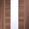 Bespoke Thruslide Forli Walnut Glazed - 3 Sliding Doors and Frame Kit - Aluminium Inlay - Prefinished