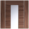 Bespoke Forli Walnut Glazed Single Pocket Door Detail - Aluminium Inlay - Prefinished