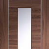 Bespoke Forli Walnut Glazed Single Frameless Pocket Door Detail - Aluminium Inlay - Prefinished