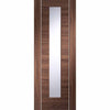 Bespoke Thruslide Forli Walnut Glazed - 3 Sliding Doors and Frame Kit - Aluminium Inlay - Prefinished