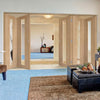 Bespoke Thrufold Forli Oak Glazed Folding 3+2 Door - Aluminium Inlay - Prefinished