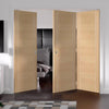 Bespoke Thrufold Forli Oak Flush Folding 2+1 Door - Aluminium Inlay - Prefinished