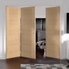 Bespoke Thrufold Forli Oak Flush Folding 2+1 Door - Aluminium Inlay - Prefinished