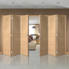 Bespoke Thrufold Forli Oak Flush Folding 3+3 Door - Aluminium Inlay - Prefinished