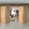 Bespoke Thrufold Forli Oak Flush Folding 2+2 Door - Aluminium Inlay - Prefinished