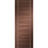 Bespoke Forli Walnut Flush Single Frameless Pocket Door Detail - Aluminium Inlay - Prefinished