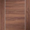 Bespoke Forli Walnut Flush Door Pair - Aluminium Inlay - Prefinished