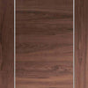 Three Sliding Wardrobe Doors & Frame Kit - Forli Walnut Flush Door - Aluminium Inlay - Prefinished