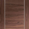 Single Sliding Door & Wall Track - Forli Walnut Flush Door - Aluminium Inlay - Prefinished