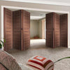 Six Folding Doors & Frame Kit - Forli Walnut Flush 3+3 - Aluminium Inlay - Prefinished