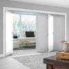 Four Folding Doors & Frame Kit - Forli White Flush 3+1 - Aluminium Inlay - Prefinished