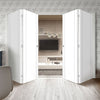 Four Folding Doors & Frame Kit - Forli White Flush 2+2 - Aluminium Inlay - Prefinished