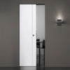 Forli White Flush Absolute Evokit Pocket Door - Aluminium Inlay - Prefinished