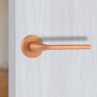 Image: Forme Milly Designer Lever on Round Rose - Urban Satin Copper