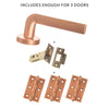 Three Pack Forme Milly Designer Lever on Round Rose - Urban Satin Copper