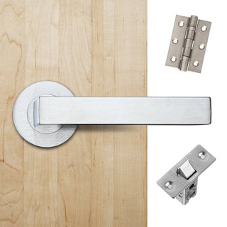 Image: Fornax Door Handle Pack - Satin Chrome