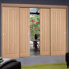 Pass-Easi Four Sliding Doors and Frame Kit - Belize Oak Door - Unfinished
