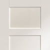 Single Sliding Door & Wall Track - Shaker 4  Panel Door - White Primed