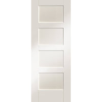 Single Sliding Door & Track - Shaker 4P Door - White Primed