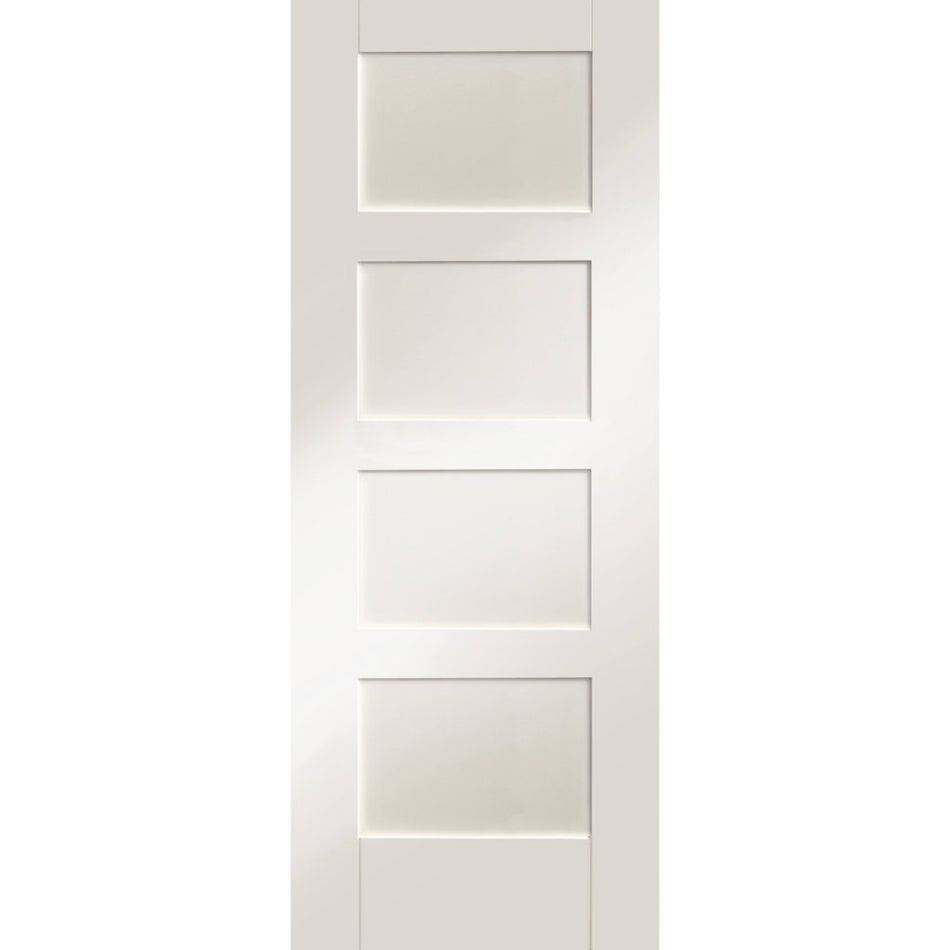 Single Sliding Door & Track - Shaker 4P Door - White Primed