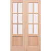 EXTERIOR Hemlock GTP 2 Panel Door Pair - Fit Your Own Glass