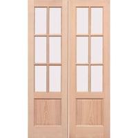 EXTERIOR Hemlock GTP 2 Panel Door Pair - Fit Your Own Glass