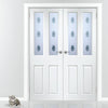 Grainger Internal PVC Door Pair - Gaines Sandblasted Glass