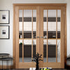 Oak Worcester Door Pair - Standard Sizes - Clear Glass