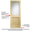 2XG External Pine Back Door - Dowel Jointed - Clear Single Glass