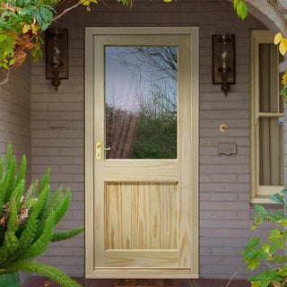 Image: 2XG External Pine Back Door - Dowel Jointed - Clear Single Glass