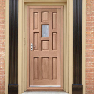 Image: York Mahogany Door - Toughened Single Frosted Glass