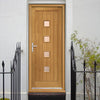 Siena External Oak Door and Frame Set - Frosted Double Glazing