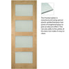 Coventry Shaker Style Oak Absolute Evokit Double Pocket Door Detail - Frosted Glass - Unfinished