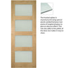 Single Sliding Door & Wall Track - Coventry Shaker Style Oak Door - Frosted Glass - Unfinished