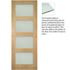 Coventry Shaker Style Oak Door Pair - Frosted Glass - Unfinished