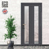 Handmade Eco-Urban Avenue 2 Pane 1 Panel Door DD6410SG Frosted Glass - Dark Grey Premium Primed