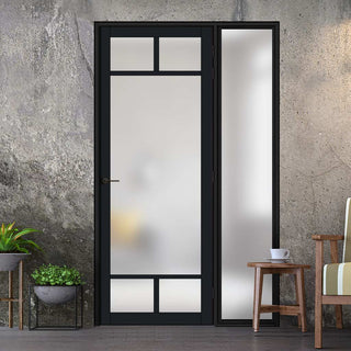 Image: Room Divider - Handmade Eco-Urban® Sydney Door DD6417F - Frosted Glass - Premium Primed - Colour & Size Options