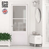 Handmade Eco-Urban Berkley 2 Pane 1 Panel Solid Wood Internal Door UK Made DD6309SG - Frosted Glass - Eco-Urban® Cloud White Premium Primed