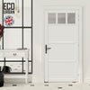 Handmade Eco-Urban Lagos 3 Pane 3 Panel Solid Wood Internal Door UK Made DD6427SG Frosted Glass - Eco-Urban® Cloud White Premium Primed