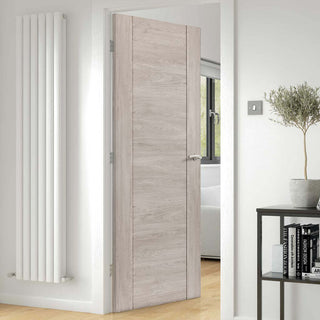 Image: J B Kind Laminates Alabama Fumo Smoky Grey Coloured Fire Door - 1/2 Hour Fire Rated - Prefinished