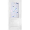 Classic Grained Internal PVC Door Pair - Fusion Blue Style Sandblasted Glass