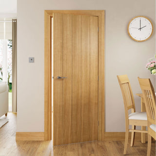 Image: Bespoke Galway Real American Oak Veneer Internal Door Unfinished